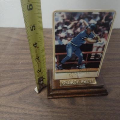 Armstrong Pro George Brett Porcelain Baseball Card 1985 with Wood Base