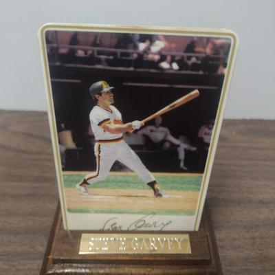 Armstrong Pro Steve Garvey Porcelain Baseball Card 1985 with Wood Base