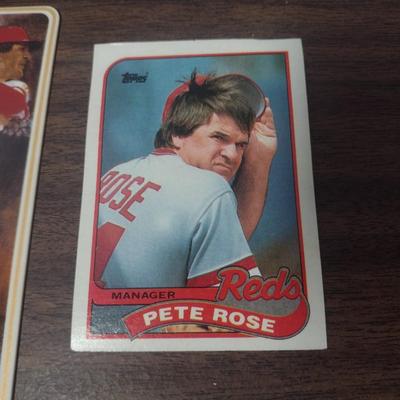 Gartlan Pete Rose Porcelain Baseball Card 1988 and Topps Pete Rose Manager 1989 Baseball Card