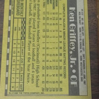 Topps 1989 Ken Griffey, Jr. #336 Baseball Card, Drakes's 1981 Reggie Jackson 'Big Hitter, Donruss 1990 Maurice Vaughn and Other