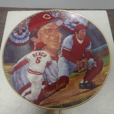 Gartlan Johnny Bench Commemorative Collector's Plate Hall of Fame #365 with Box