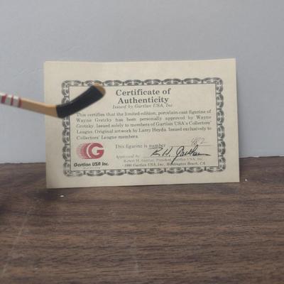 Gartlan Wayne Gretzky Small No. 482 Hockey Figurine with Box and COA
