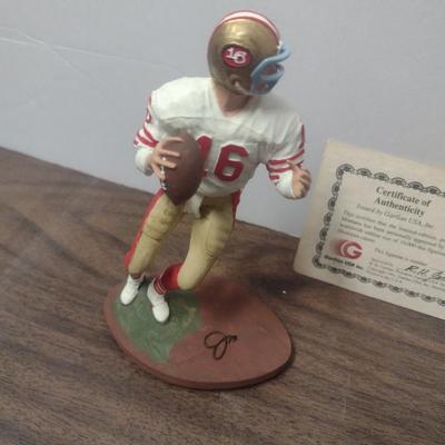 Gartlan Joe Montana White Jersey Small No. 676 Football Figurine with Box and COA