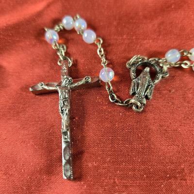 Girls First Communion Rosary with Pouch
