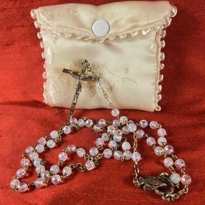 Girls First Communion Rosary with Pouch