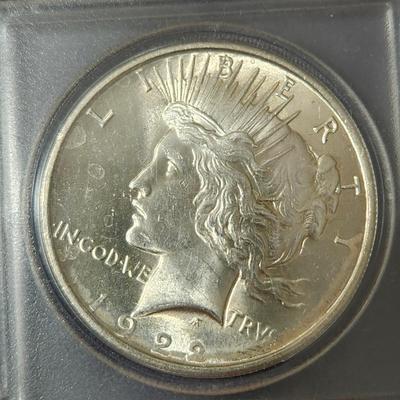 4 Silver Peace Dollars Coins 1922 1923 1924 1925