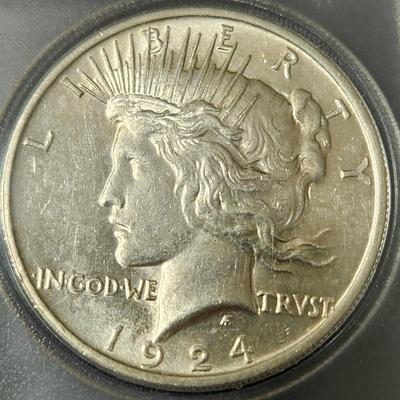 4 Silver Peace Dollars Coins 1922 1923 1924 1925