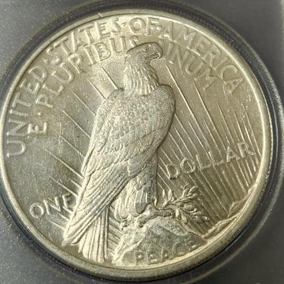 4 Silver Peace Dollars Coins 1922 1923 1924 1925