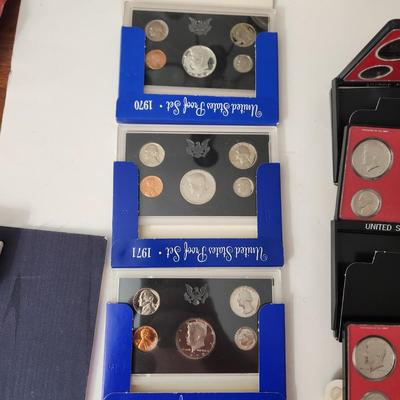 6 Sets of United States Proof Coins Sets 1970 1971 1972 1973 1975 1976