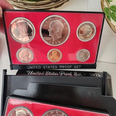 6 Sets of United States Proof Coins Sets 1970 1971 1972 1973 1975 1976