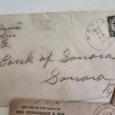 Sale Photo Thumbnail #484: This auction lot is for a Gathering of Very Vintage Correspondence.  This offering contains 11 envelopes with fun postmarks and unique handwriting - many contain letters or other contents.  One item is dated 1869-ish.  Great find for the history and/or ep