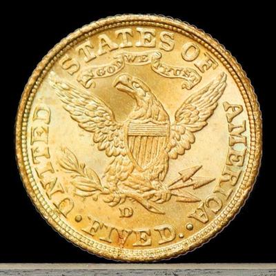 1906 five dollars gold coin