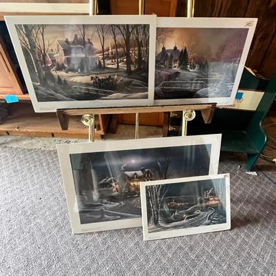 Lot 166 Winter home scene prints