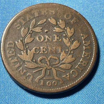 DRAPED BUST 1801 GOOD/VG CONDITION LARGE CENT AS PICTURED.