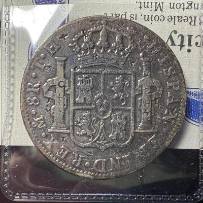 Early 1806 Circulated/Polished Condition 8-Reales Silver Coin w/Chop Marks by the Washington Mint as Pictured.