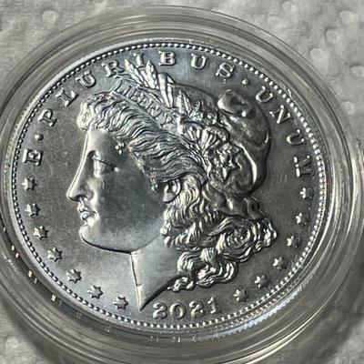 2021 "O" Privy Morgan Dollar $1 New Orleans 100th Anniversary Beautiful Coin in Cylinder.