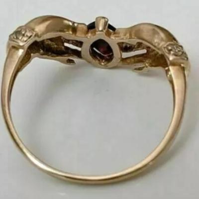 1.0 Ct Marquise Cut Red Garnet Solitaire Ring 14K Yellow Gold Finish