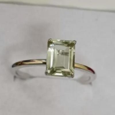 Green Amethyst Natural Gemstone Ring