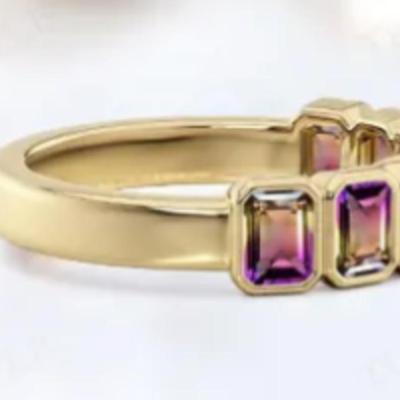 Natural Ametrine Half Eternity Band