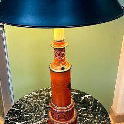Retro Lamp / Marble Top Table Combo
