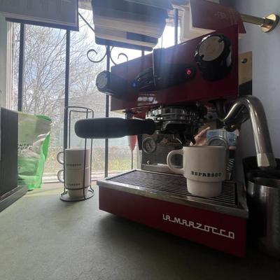 The only available RED La Marzocco Linea Micra available anywhere. MINT Cond