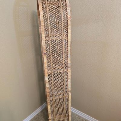 Tall Vintage Wicker Etagere – 5-Tier Shelf Unit