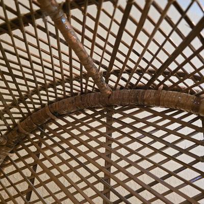 Tall Vintage Wicker Etagere – 5-Tier Shelf Unit