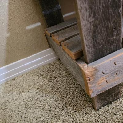 Rustic Pallet Bench with Decorative Garden Birdhouses & Folk Art Accents