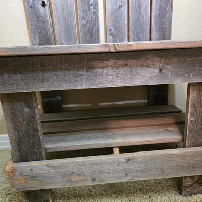 Rustic Pallet Bench with Decorative Garden Birdhouses & Folk Art Accents