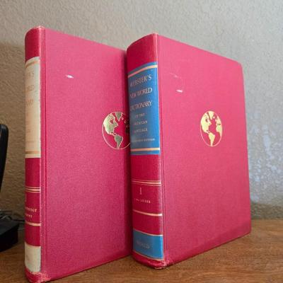 Panasonic Cordless Phone System, Atomic Wall Clock & Vintage Webster’s Dictionaries