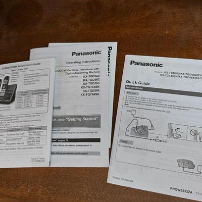 Panasonic Cordless Phone System, Atomic Wall Clock & Vintage Webster’s Dictionaries