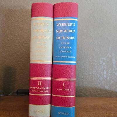 Panasonic Cordless Phone System, Atomic Wall Clock & Vintage Webster’s Dictionaries