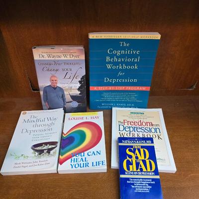 Lot of 6 Self-Help & Depression Recovery Books – CBT, Mindfulness, and Healing