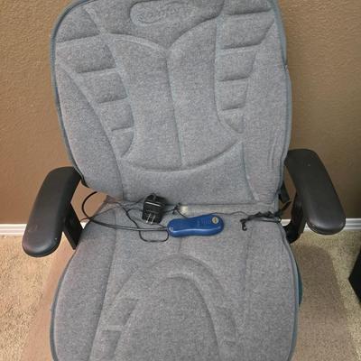 Office Comfort Bundle – Chair with Rolling Mat, Heated Massage Cushion