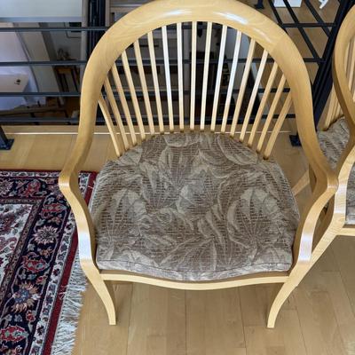 Set of Two Slat-Backed Arm Chairs (LR-BM)