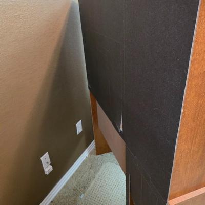Sauder Home Office Desk & Media Cabinet – Matching Wood Finish