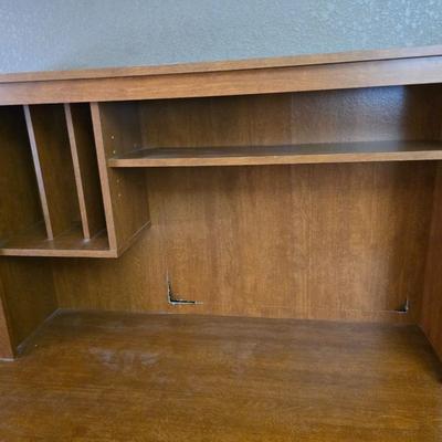 Sauder Home Office Desk & Media Cabinet – Matching Wood Finish