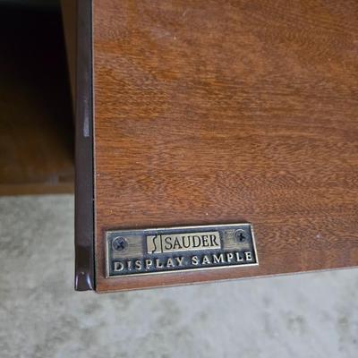 Sauder Home Office Desk & Media Cabinet – Matching Wood Finish