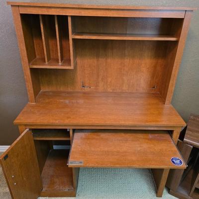 Sauder Home Office Desk & Media Cabinet – Matching Wood Finish