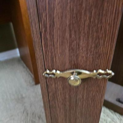 Sauder Home Office Desk & Media Cabinet – Matching Wood Finish