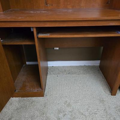 Sauder Home Office Desk & Media Cabinet – Matching Wood Finish