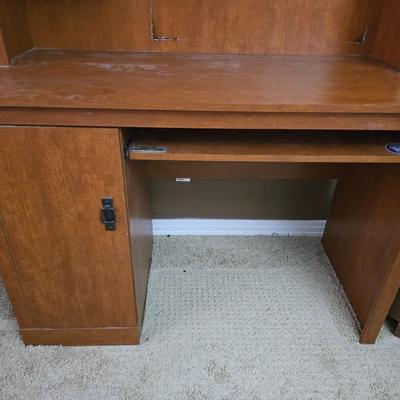 Sauder Home Office Desk & Media Cabinet – Matching Wood Finish