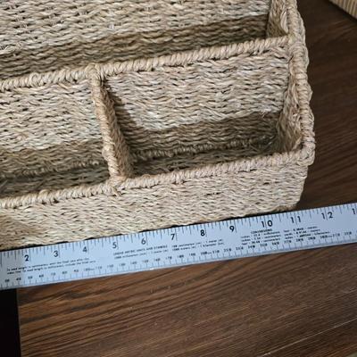 Lot of 3 Wicker Storage Baskets – Wall & Desk Organizers