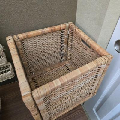 Lot of 3 Wicker Storage Baskets – Wall & Desk Organizers