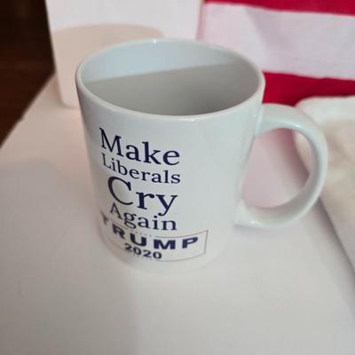 Pro-Trump Memorabilia Lot – Flag, Apparel, Mug & Sticker