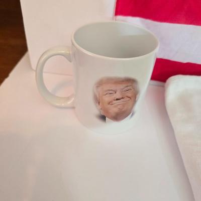 Pro-Trump Memorabilia Lot – Flag, Apparel, Mug & Sticker