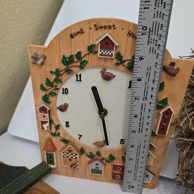 Primitive Country Decor Lot – Rustic Wood bird house themed Accents