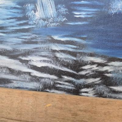Lighthouse Decor Lot – Painting, solar light house Sculpture & Candle