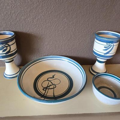 Handcrafted Stoneware Pottery – 4 Pc. Set