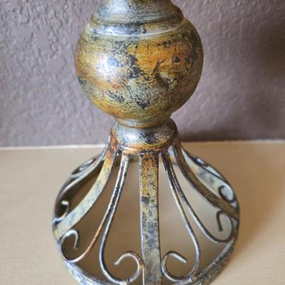 Decorative pottery Vase with Dried Arrangement + pottery Candle Holder / goblet